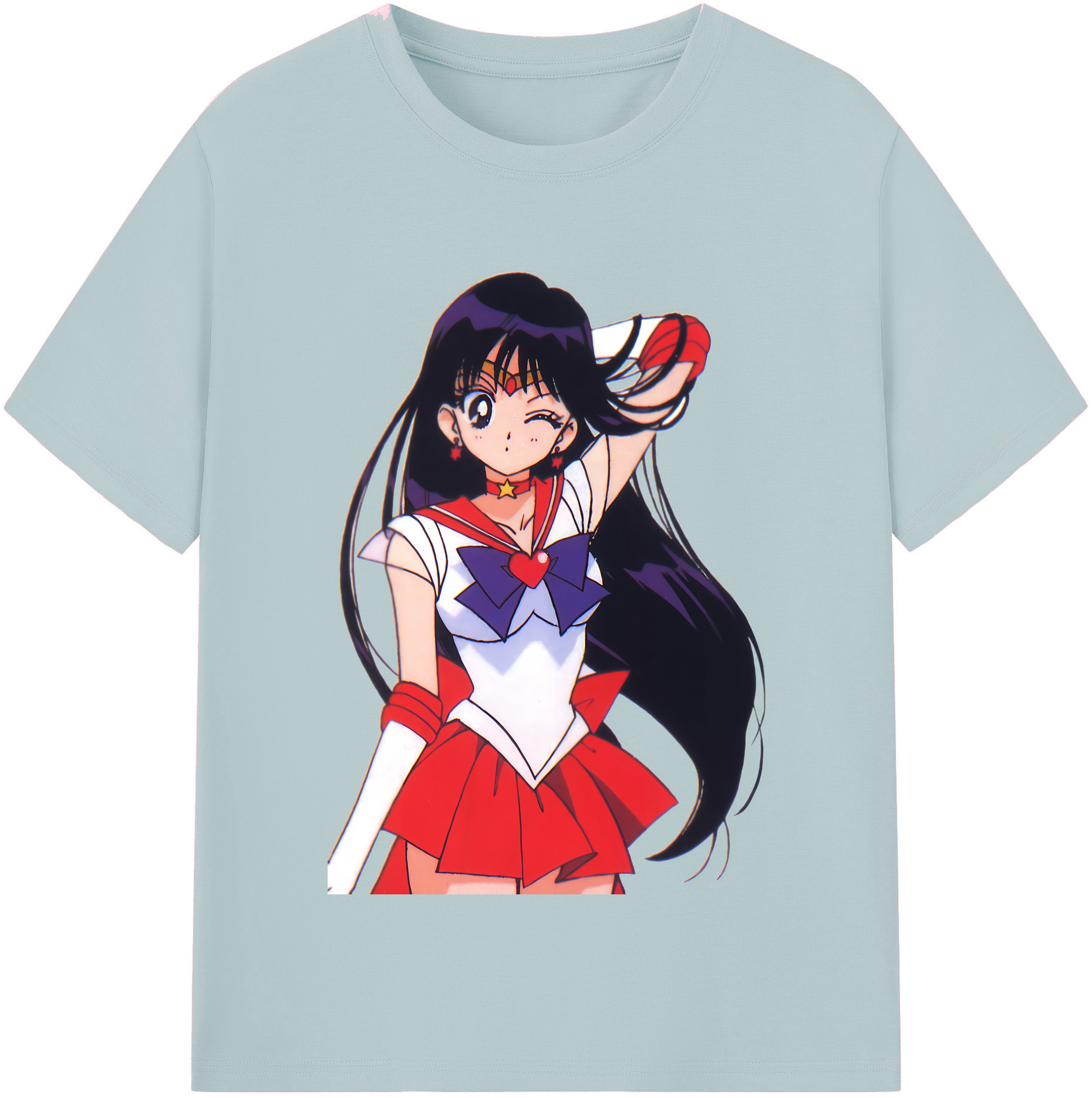 （画像用） 美少女戦士セーラームーン 火野レイ ひの レイ Sailor Moon Hino Rei （セーラーマーズ,Sailor Mars） 綿100％半袖Tシャツ（フロントプリント）